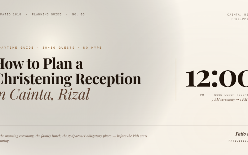 How to Plan a Christening Reception in Cainta, Rizal