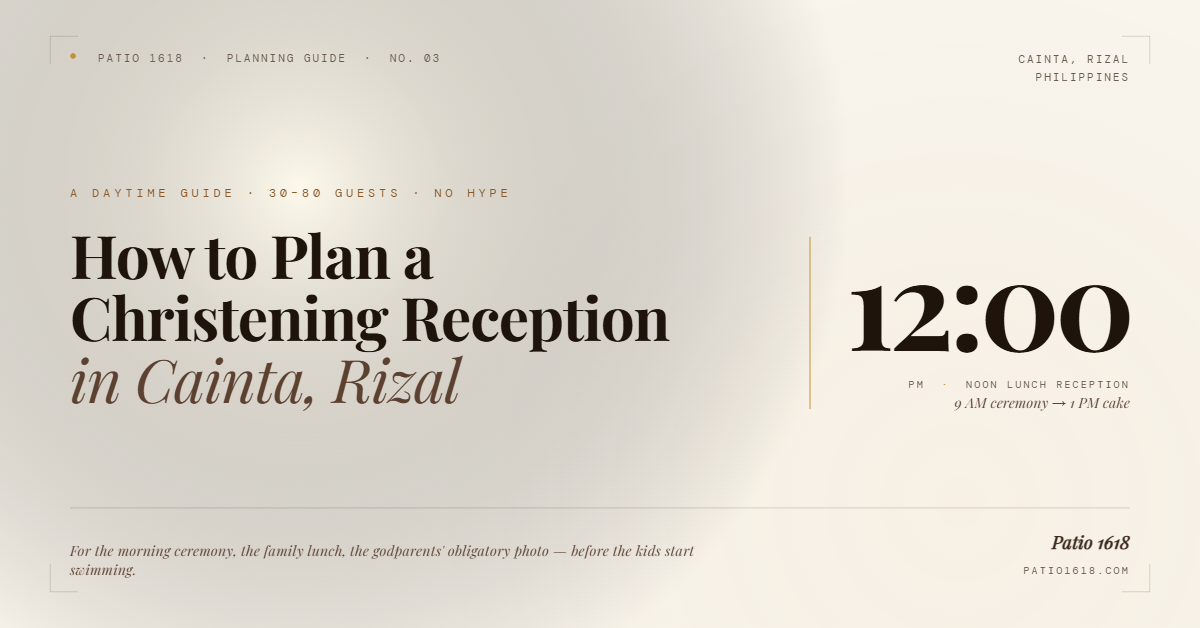 How to Plan a Christening Reception in Cainta, Rizal