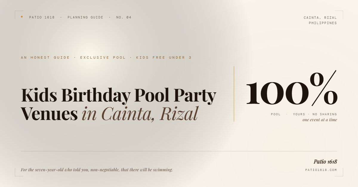 Kids Birthday Pool Party Venues in Cainta, Rizal