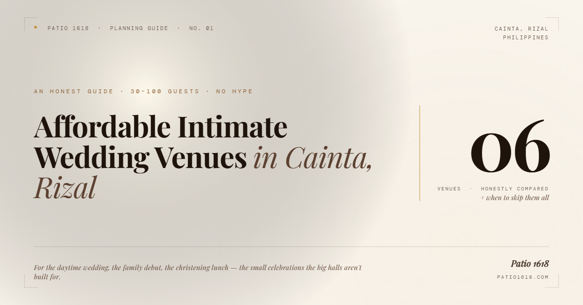 Affordable Intimate Wedding Venues in Cainta, Rizal