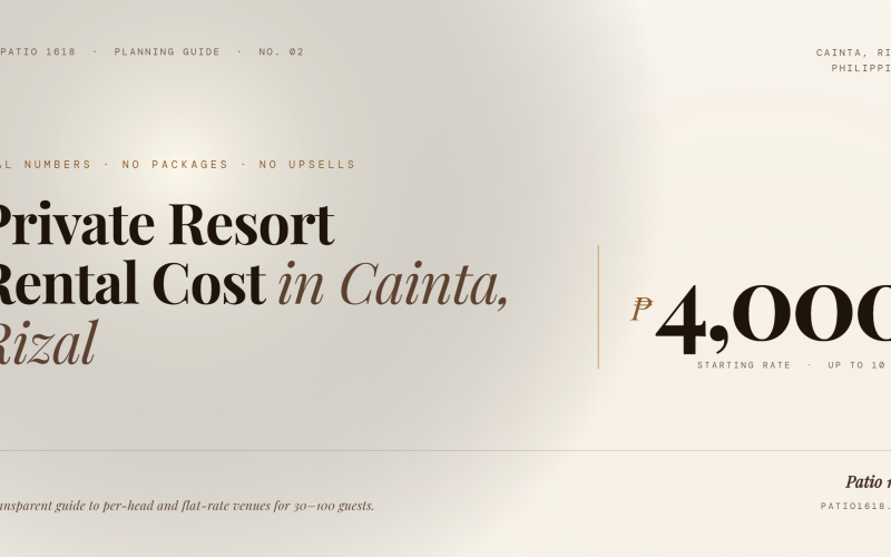 Private Resort Rental Cost in Cainta, Rizal: A Real Guide