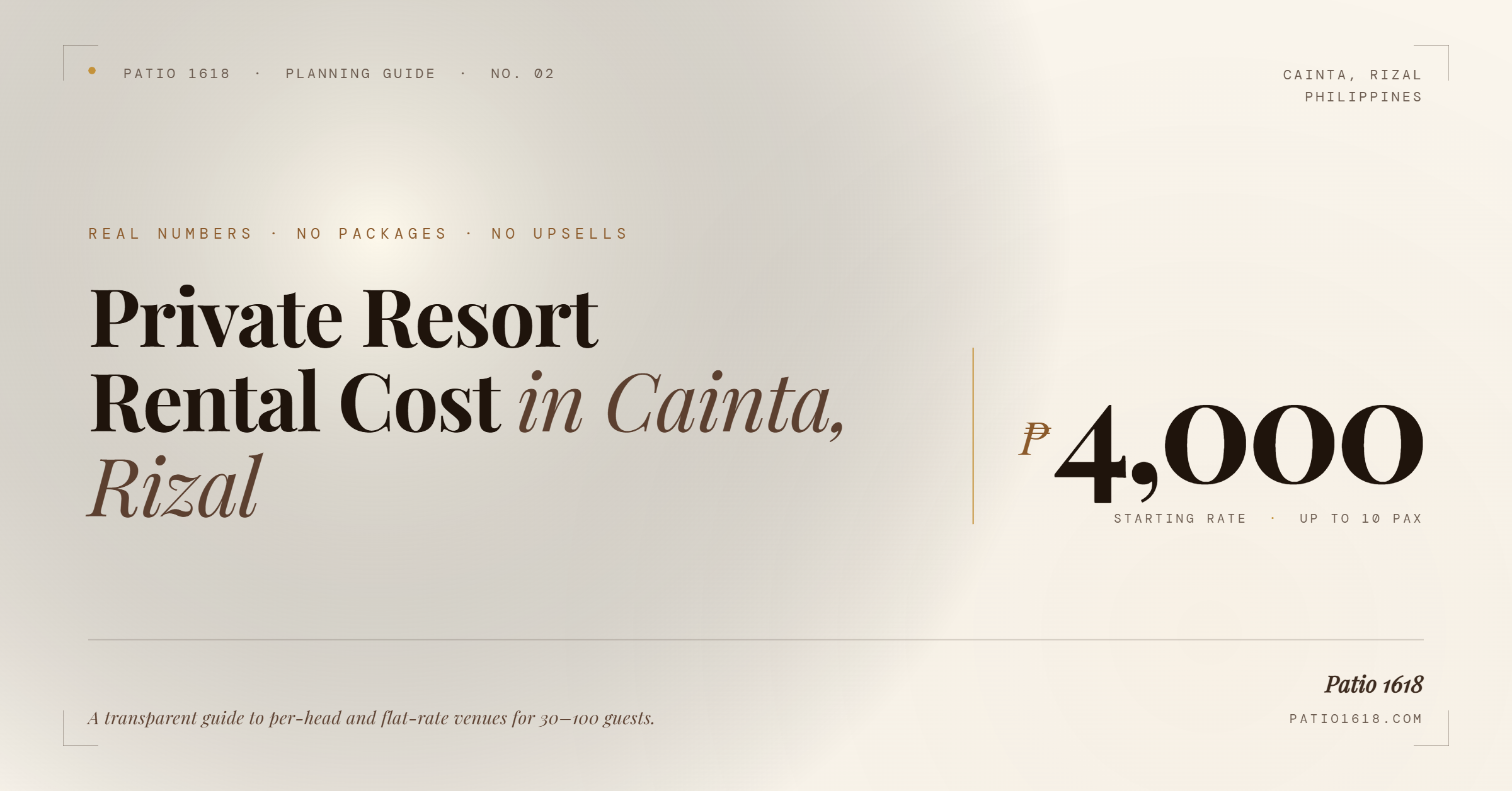 Private Resort Rental Cost in Cainta, Rizal: A Real Guide